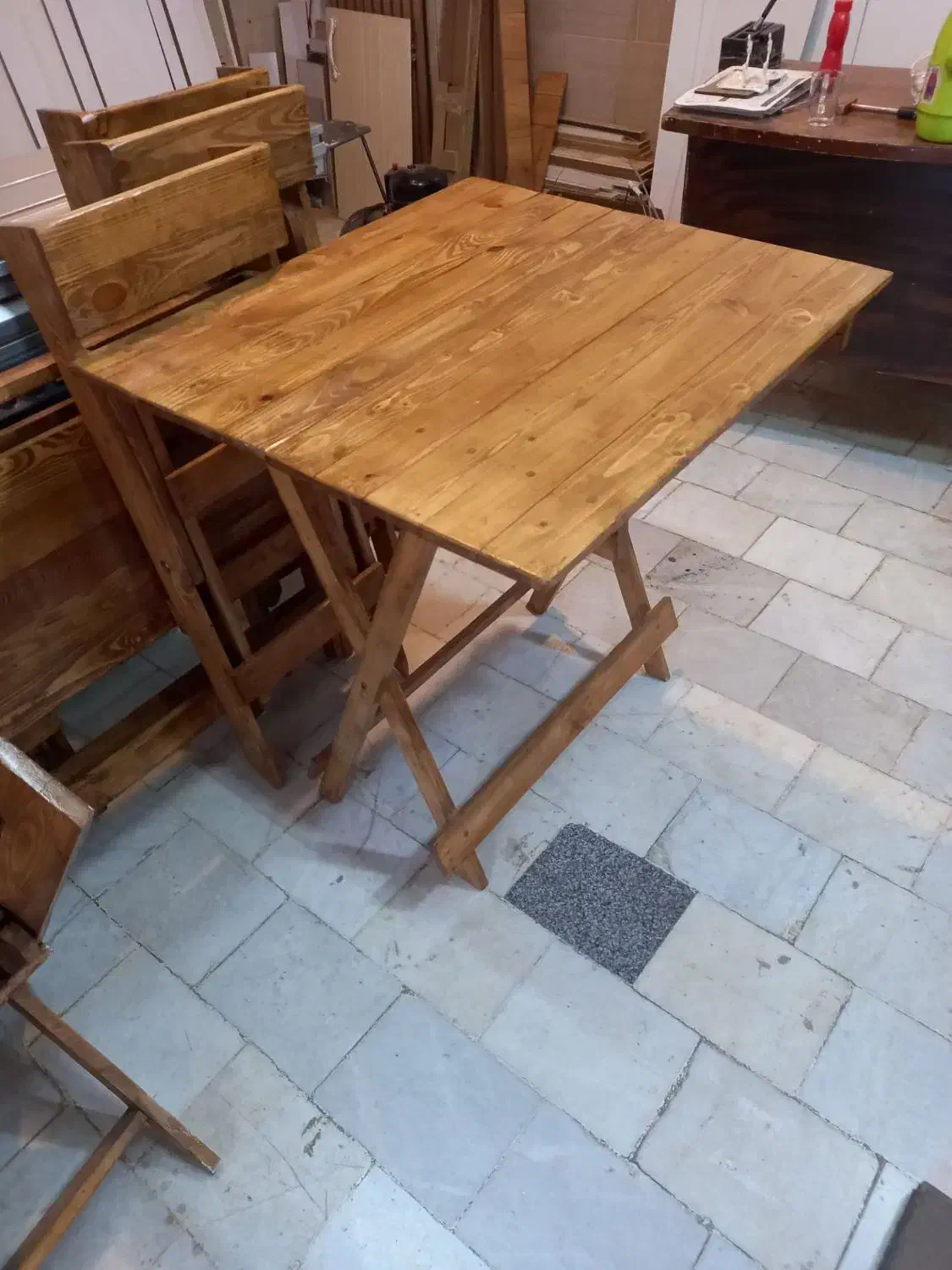 میز صندلی تاشو چوبی|میز و صندلی غذاخوری|گرگان, |دیوار