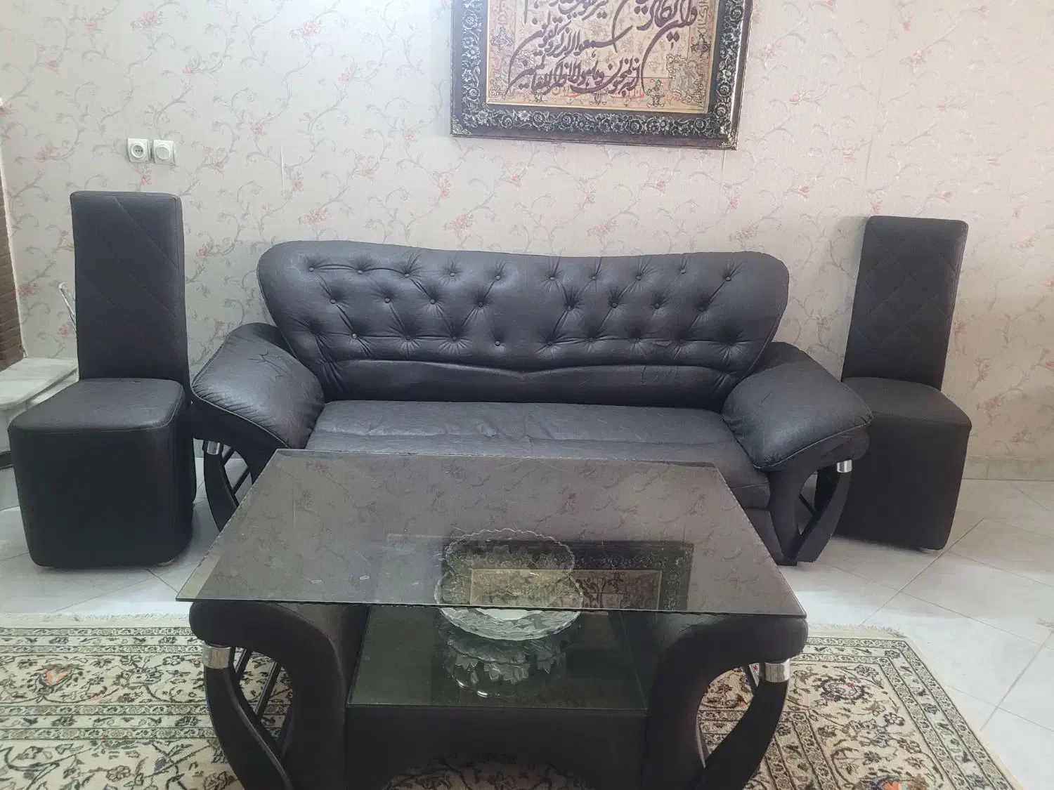 راحتی چرمی|مبلمان خانگی و میز عسلی|قزوین, |دیوار