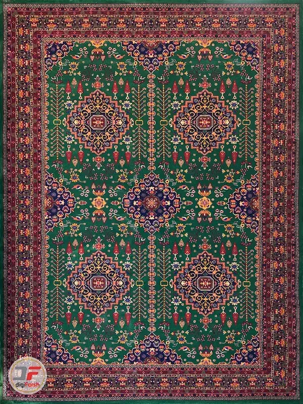 فرش طرح دستباف 700 شانه زمینه سبز کد 771092|فرش|شیراز, شاهچراغ|دیوار
