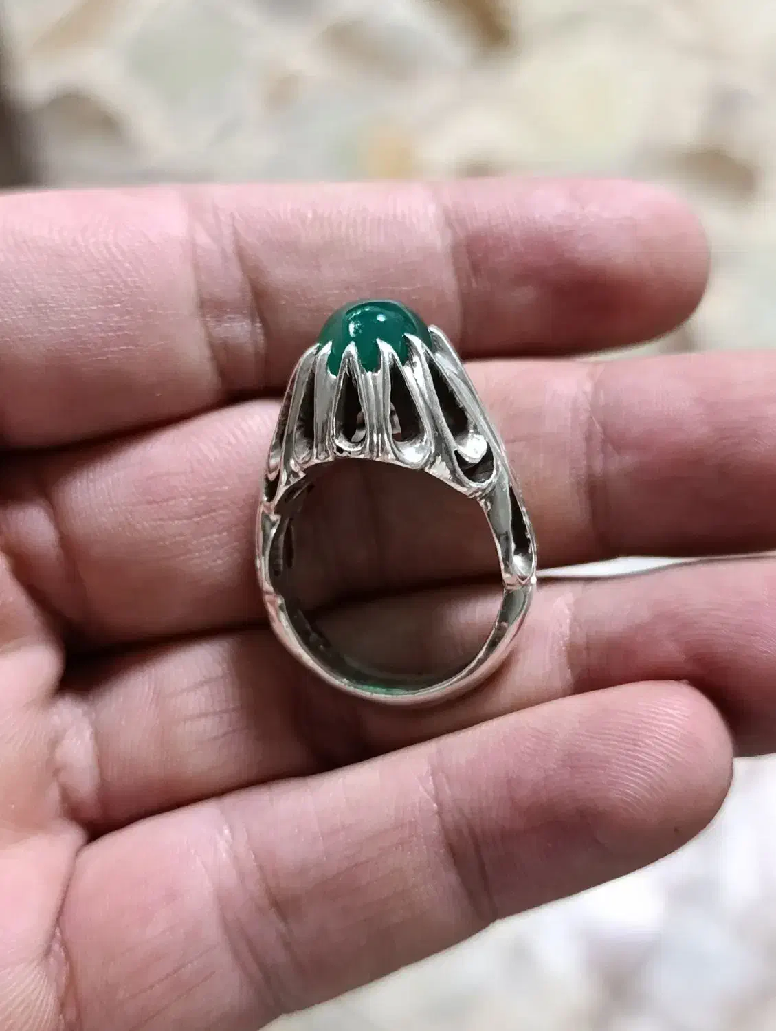 انگشتر فدیوم سبز|جواهرات|کرمانشاه, |دیوار