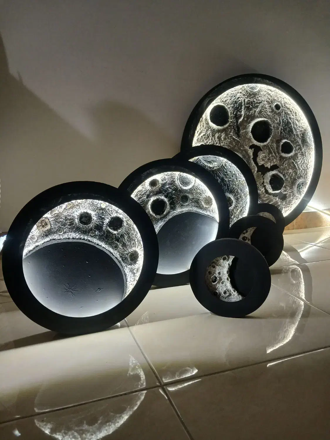 تابلو ماه همراه با نور led|صنایع دستی و سایر لوازم تزئینی|کلاچای, |دیوار