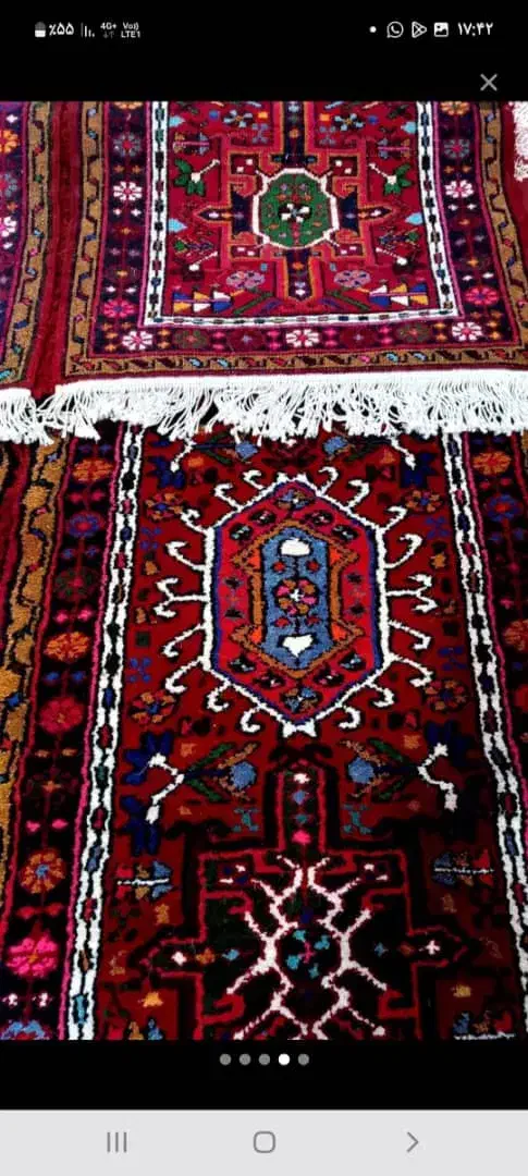 یک جفت فرش کناره دستبافت تازه دپرداخت شده|فرش|میانه, |دیوار