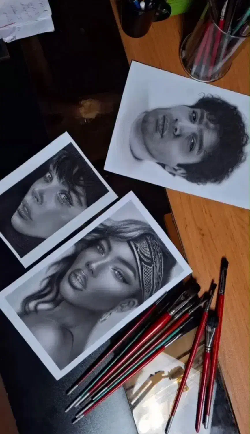 چهره سیاهقلم|تابلو، نقاشی، عکس|بندرعباس, |دیوار