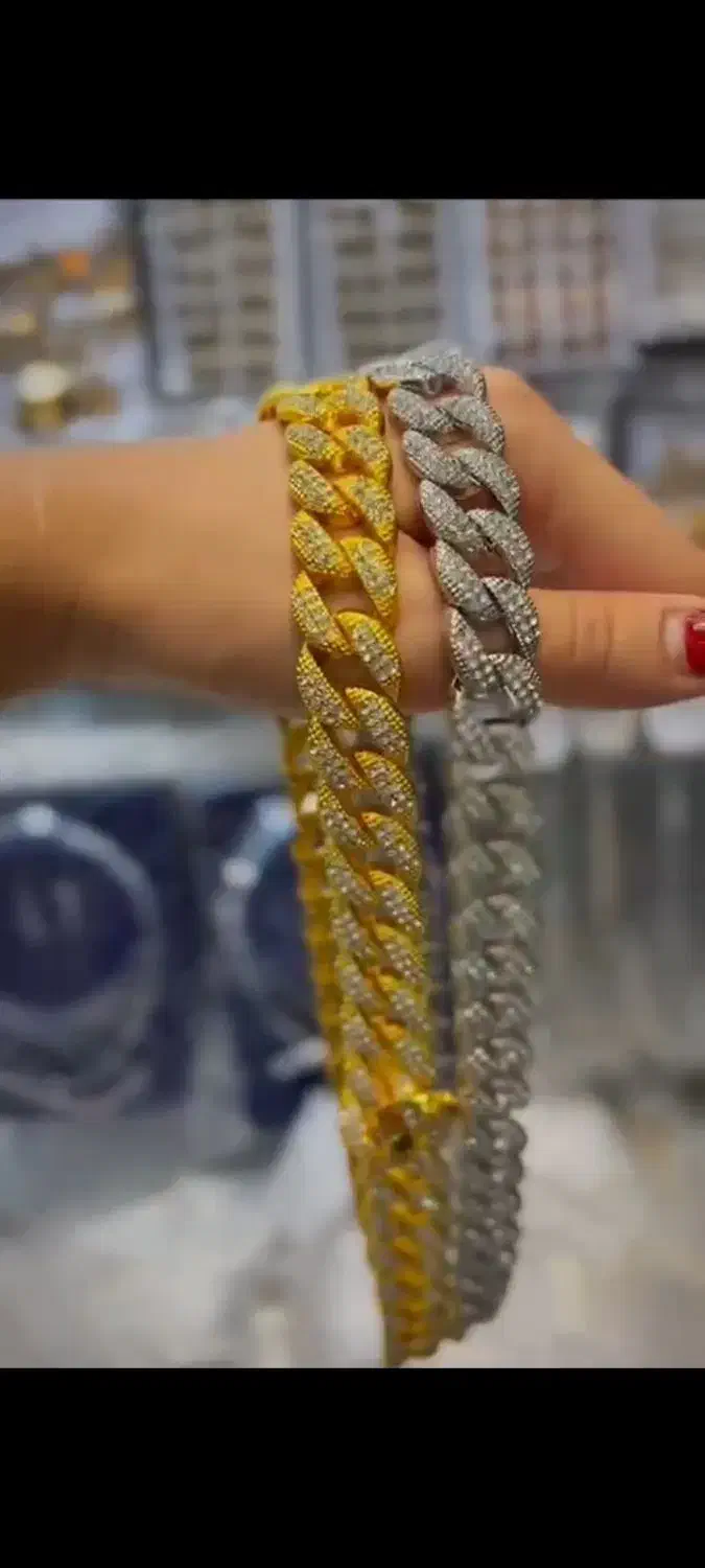 گردنبند فول نگین دو رنگ طلاییو نقره ای|بدلیجات|تهران, شکوفه (عبدل آباد)|دیوار