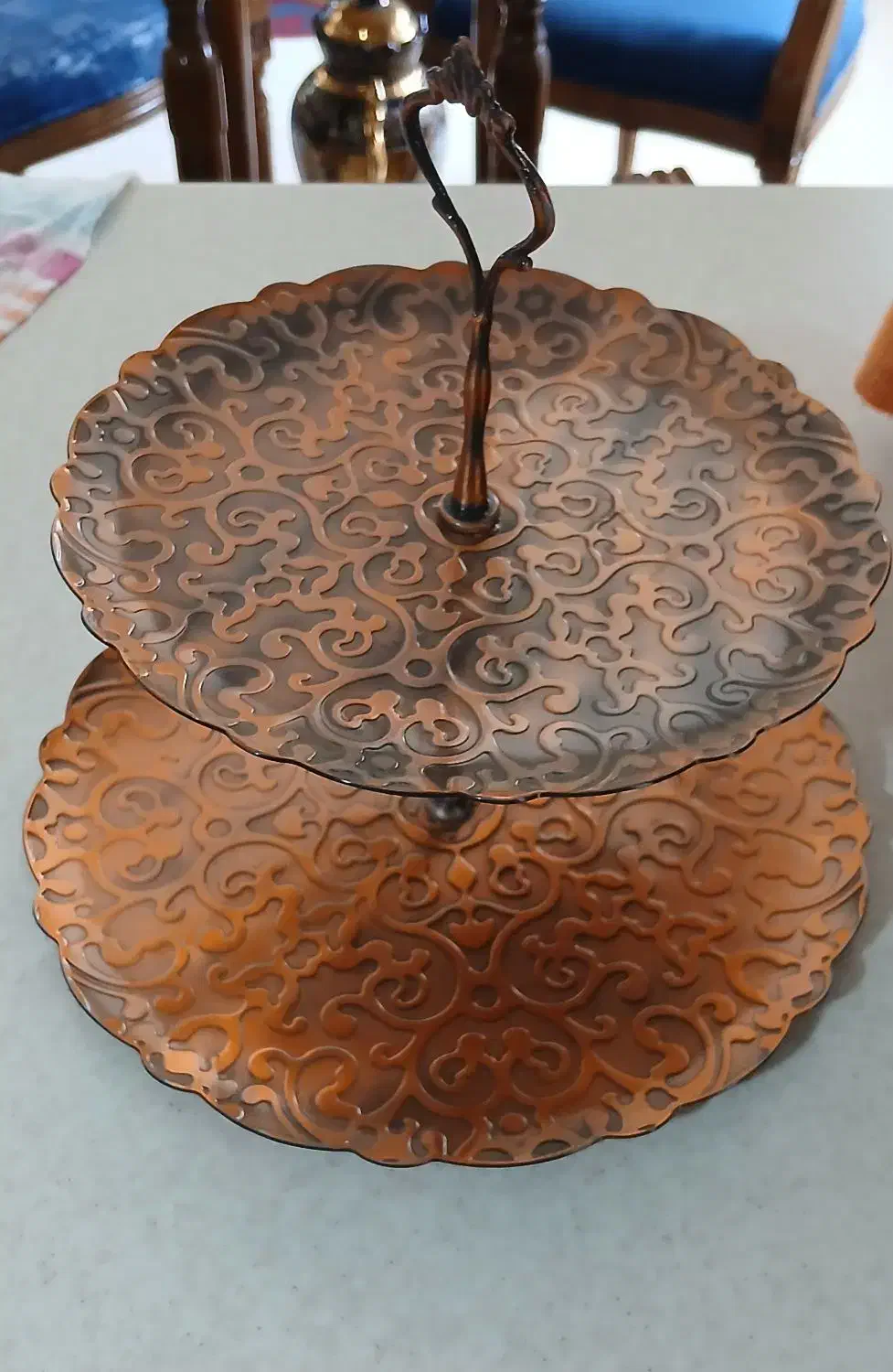 ظرف شیرینی خوری طرحِ مس|ظروف سرو و پذیرایی|اصفهان, باغ زرشک|دیوار