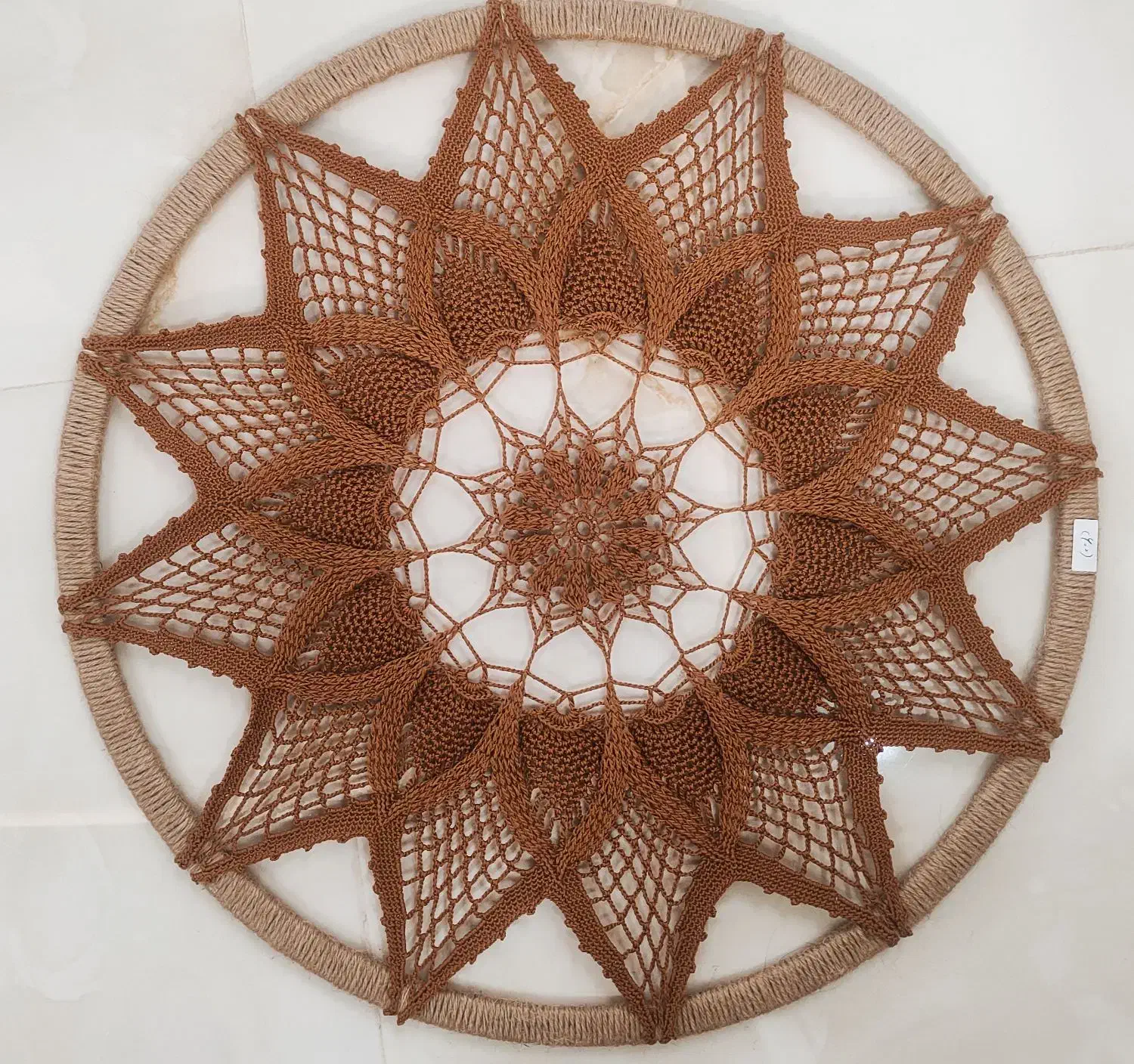 دیوارکوب ماندالا بافی قلاب بافی|صنایع دستی و سایر لوازم تزئینی|تربت‌حیدریه, باغ سلطانی|دیوار