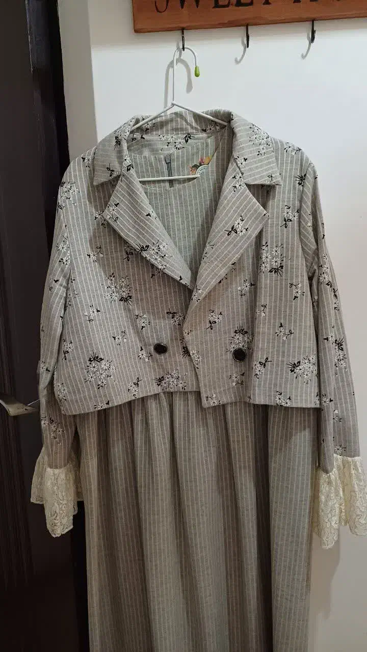 پیراهن بلند دو تیکه استین دانتل|لباس|فریدون‌کنار, |دیوار