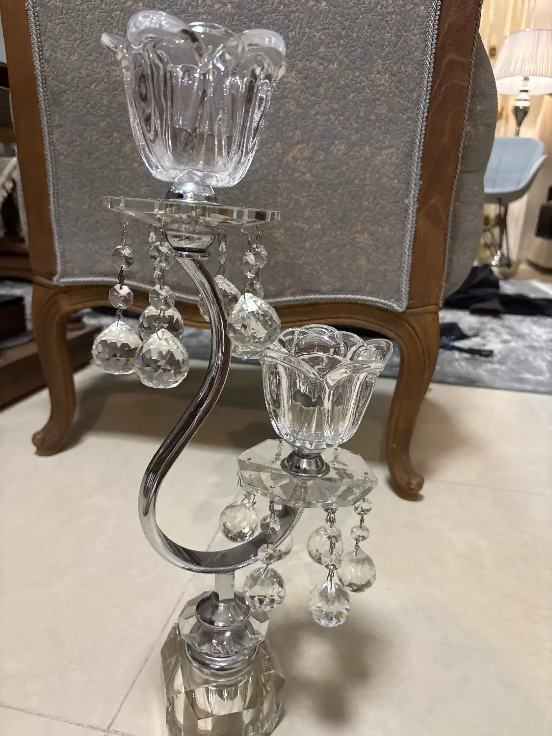 شمعدان کریستال|لوستر و چراغ آویز|مشهد, سرافرازان|دیوار