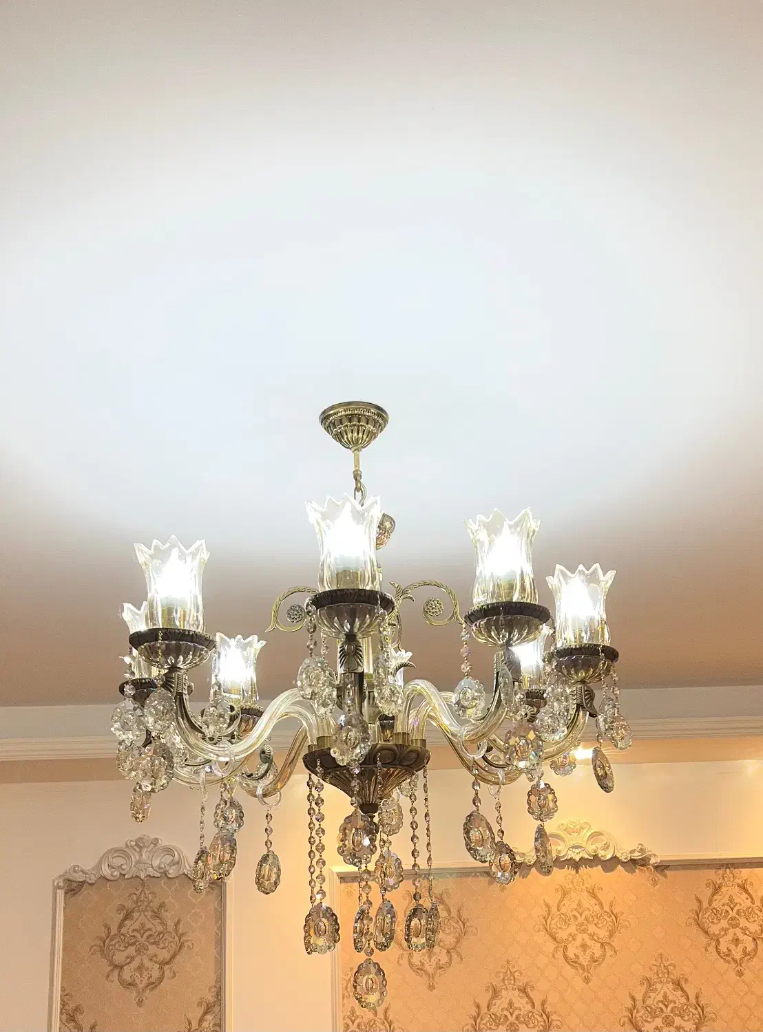 دوعدد لوستر|لوستر و چراغ آویز|اردبیل, |دیوار