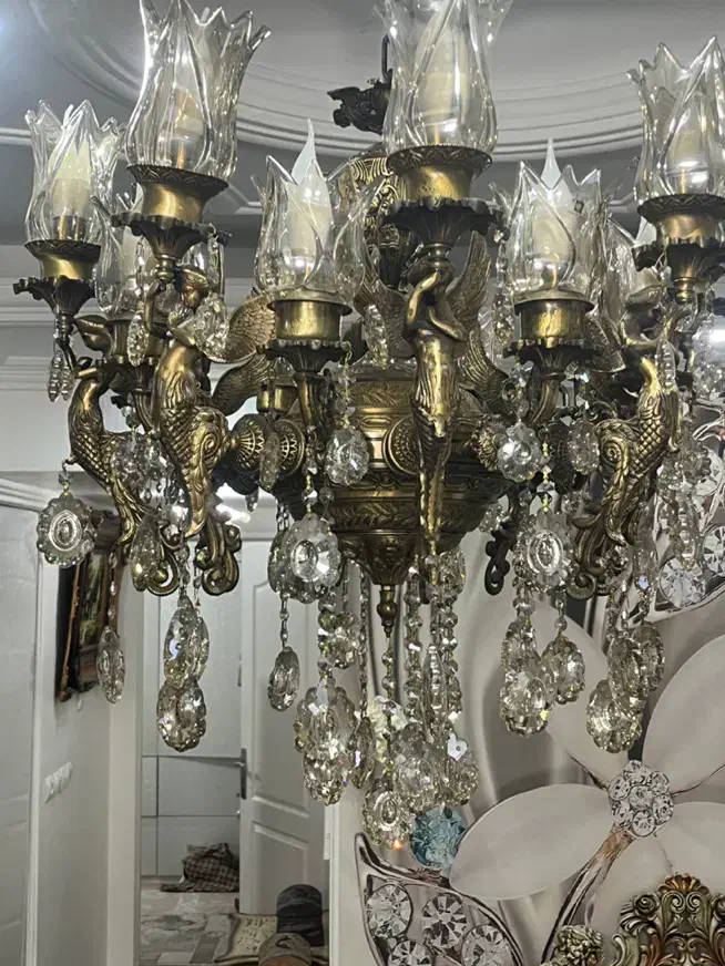 لوستر برنز 16 شاخه|لوستر و چراغ آویز|تهران, مهرآباد|دیوار