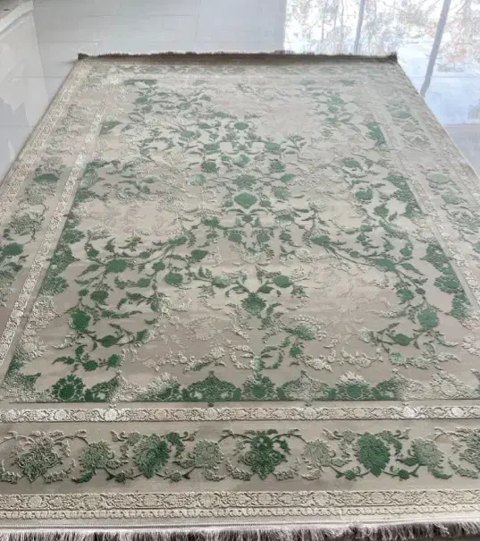 فرش افشان گل برجسته 700 شانه طوسی سبز طرح به دخت|فرش|تهران, شهرک شریعتی|دیوار