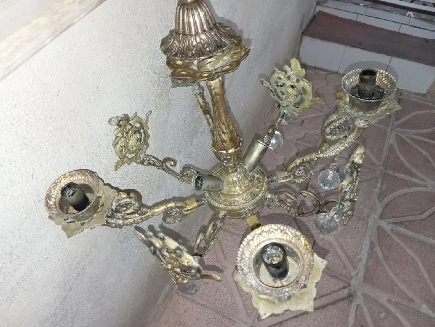 لوستر برنز (برنج)|لوستر و چراغ آویز|تبریز, |دیوار