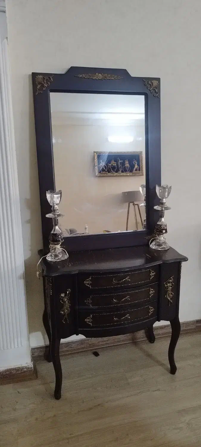 آینه کنسول و شمعدان|بوفه، ویترین، کنسول|مشهد, نیروی هوایی|دیوار