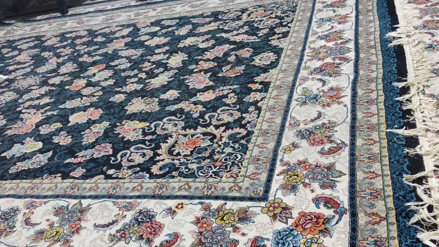 فرش افشان سرمه ای 9 متری|فرش|کرمانشاه, |دیوار