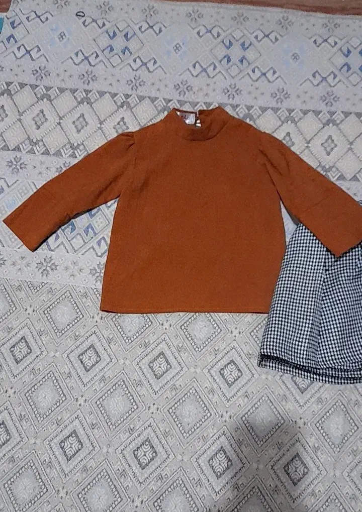 بلوز دامن عروسکی پشم پاییزه رنگ شکلاتی ترند|کفش و لباس بچه|میاندوآب, |دیوار