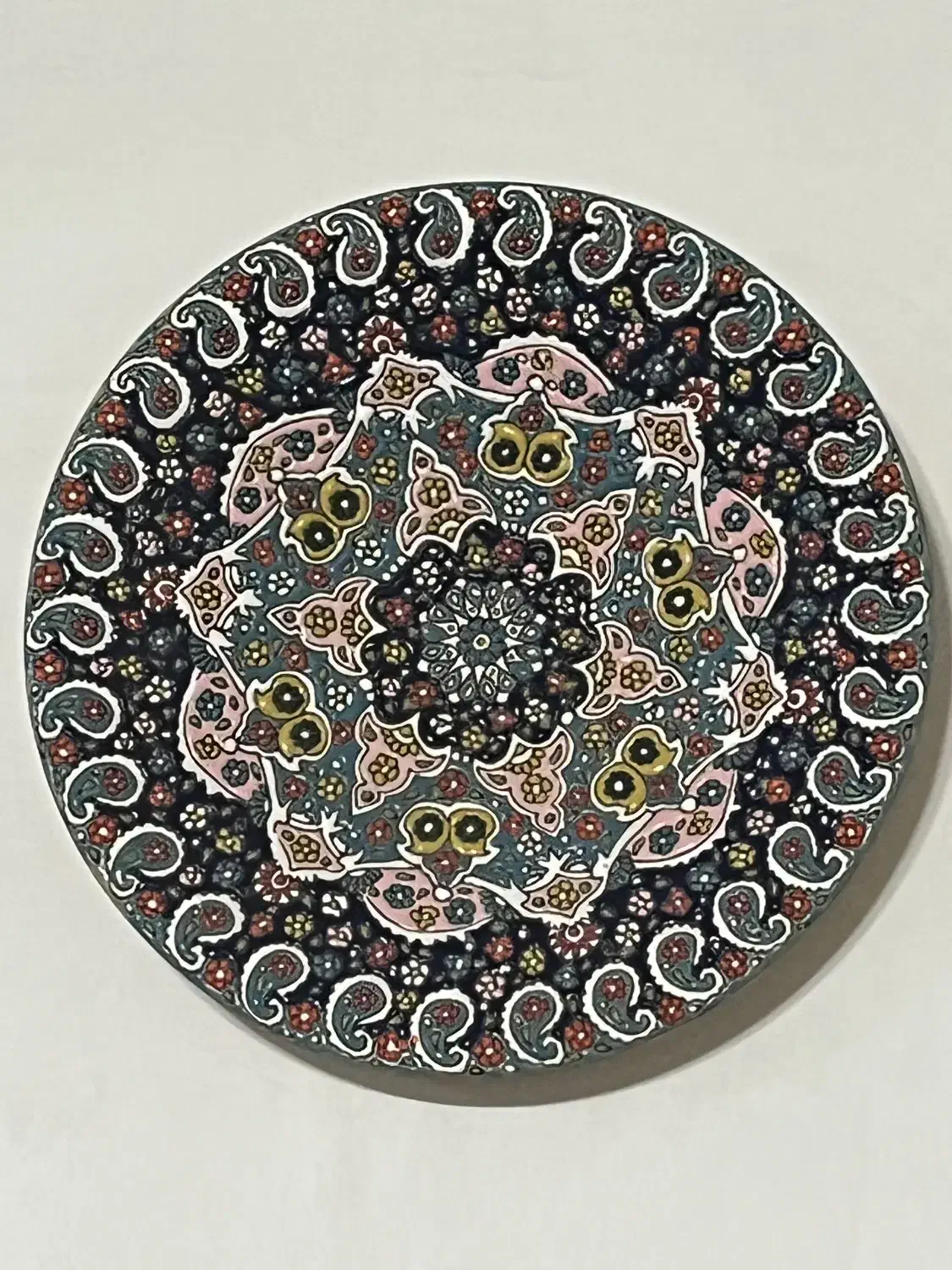 بشقاب تزئینی مینا کاری|صنایع دستی و سایر لوازم تزئینی|گنبد کاووس, |دیوار