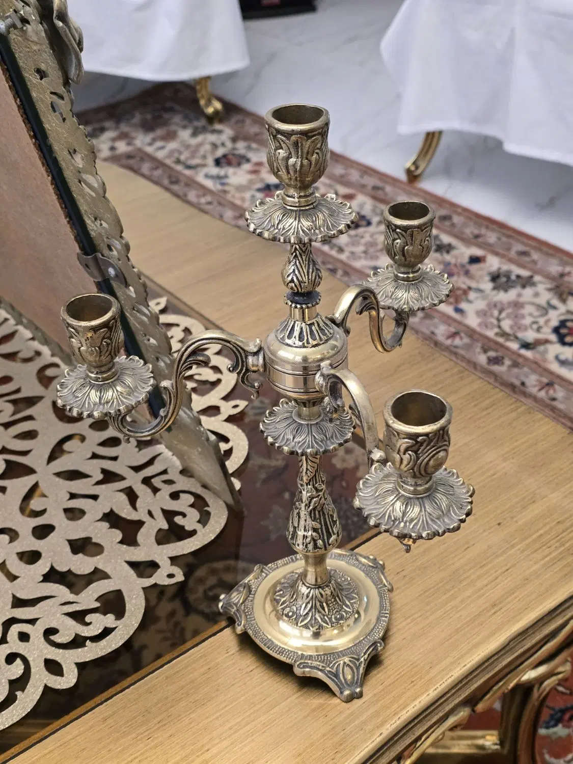 آینه و شمعدان برنز|آینه|تهران, سید خندان (جلفا)|دیوار
