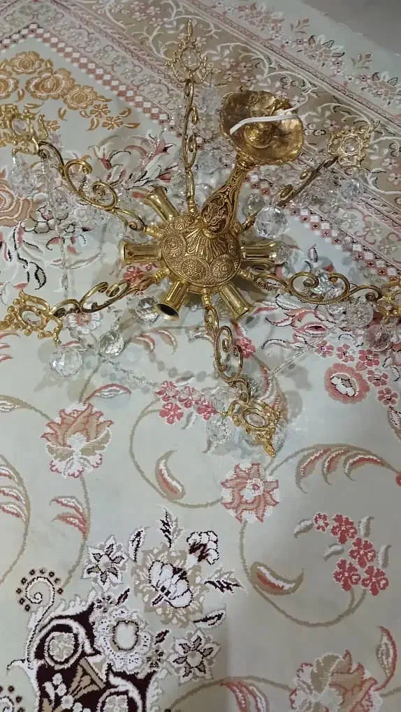 لوستر برنجی ۶ شاخه|لوستر و چراغ آویز|شاهرود, |دیوار