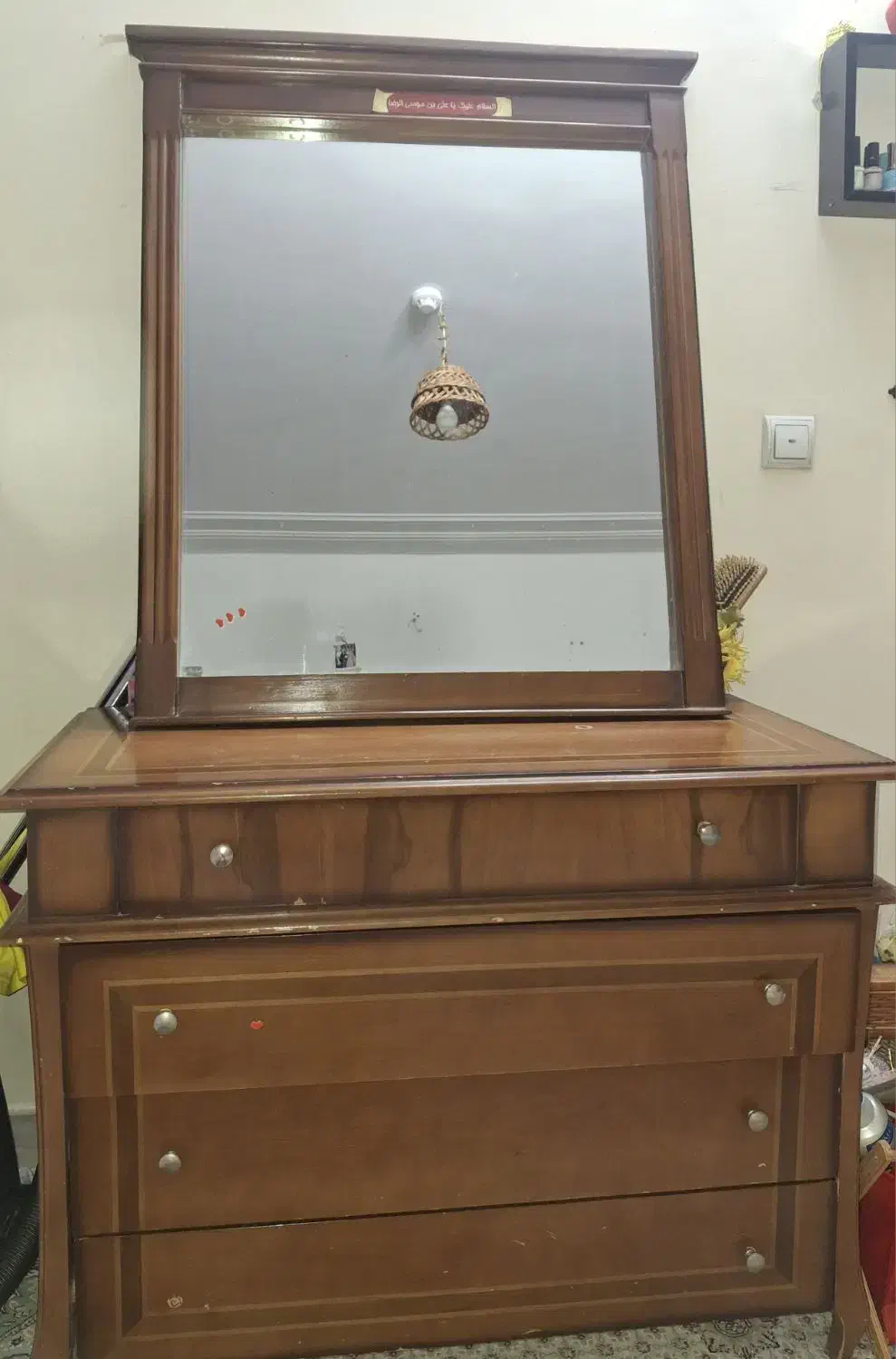 آینه و درباره چهار کشویی|جاکفشی، کمد، دراور|ساوه, |دیوار