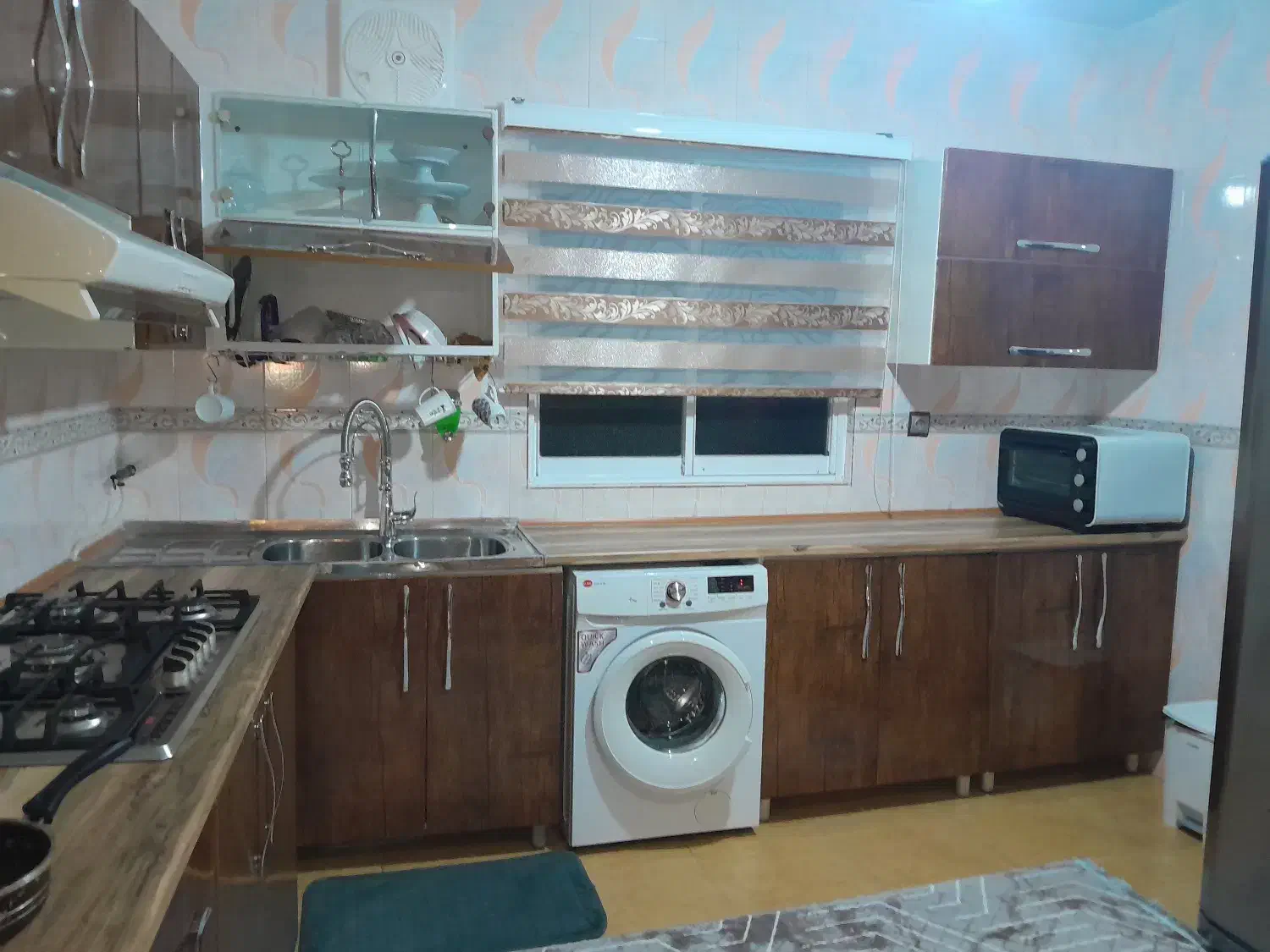 کابینت فلزی اشپزخانه درحدنو|آب‌چکان و نظم‌دهنده ظروف|ساری, |دیوار