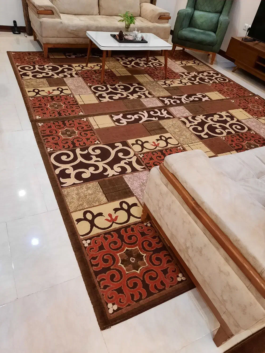 دو تخته فرش ۶متری گل برجسته|فرش|گرمدره, |دیوار