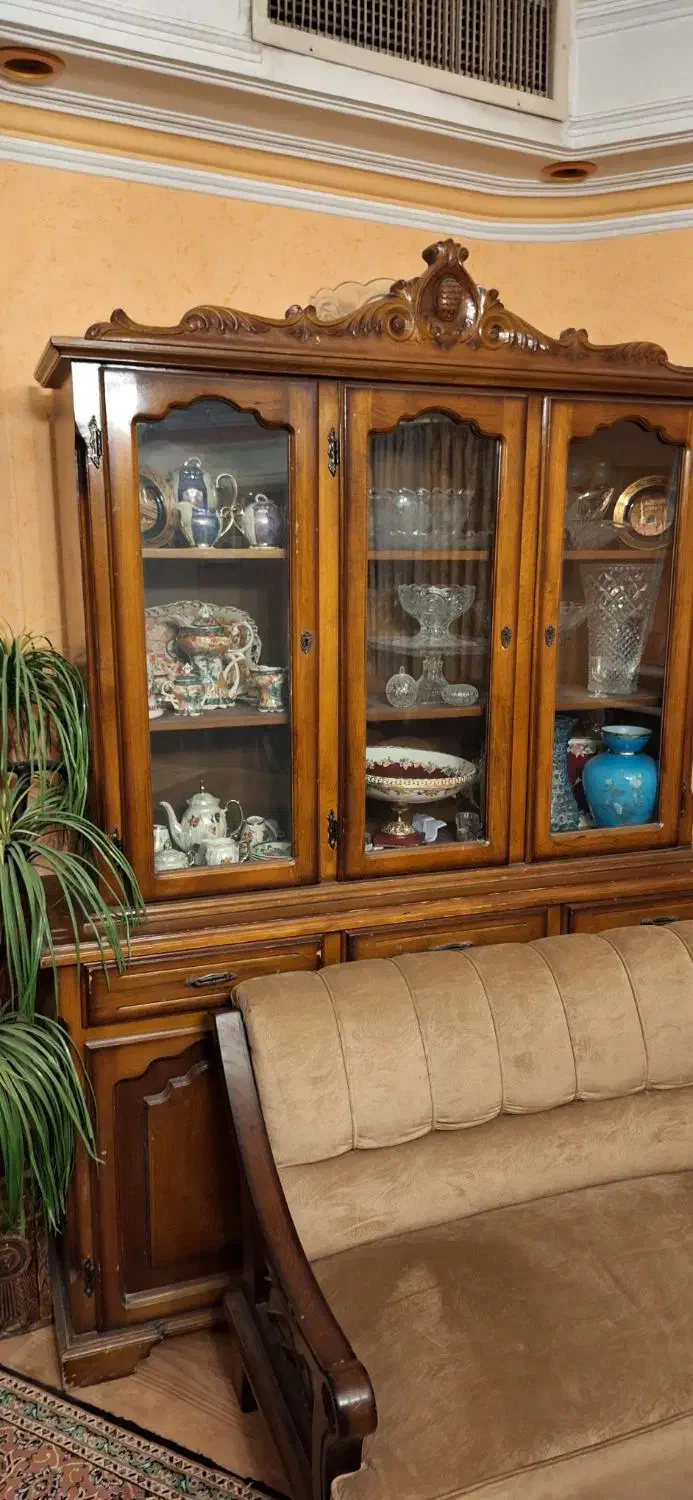 بوفه چوبی دو تکه سه درب کمد|بوفه، ویترین، کنسول|تهران, سازمان آب|دیوار