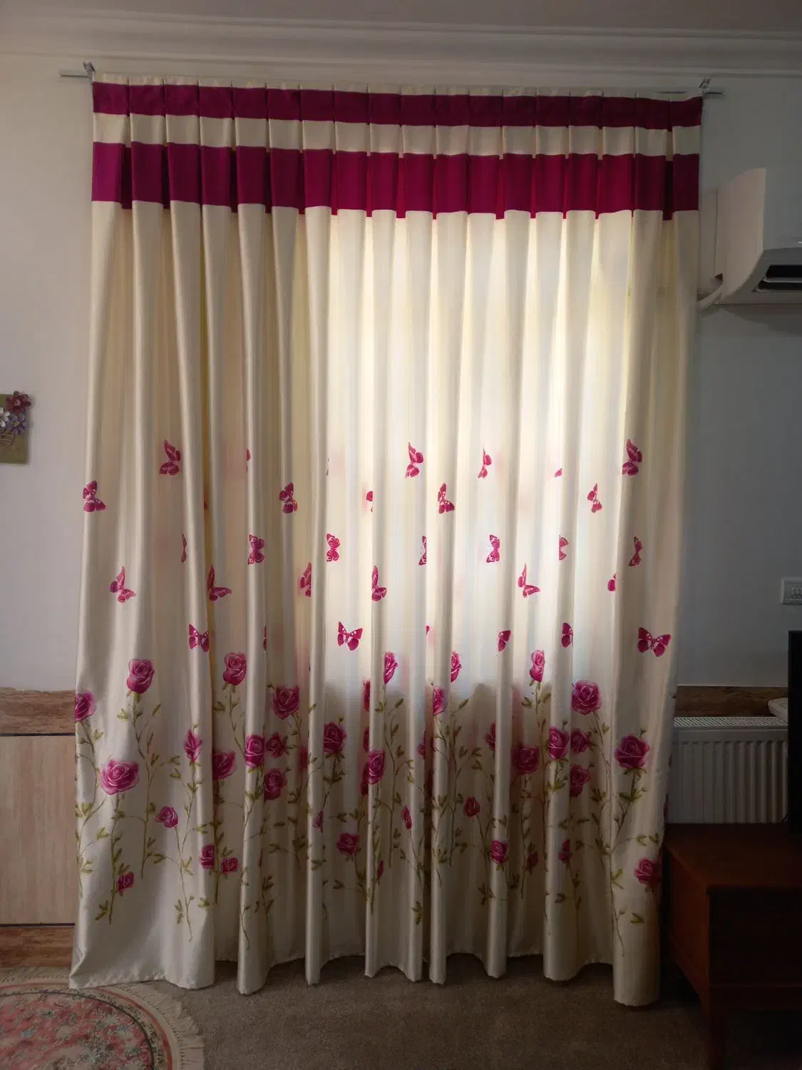 پرده ساتن، ۲عدد|پرده، رانر، رومیزی|آبدانان, |دیوار