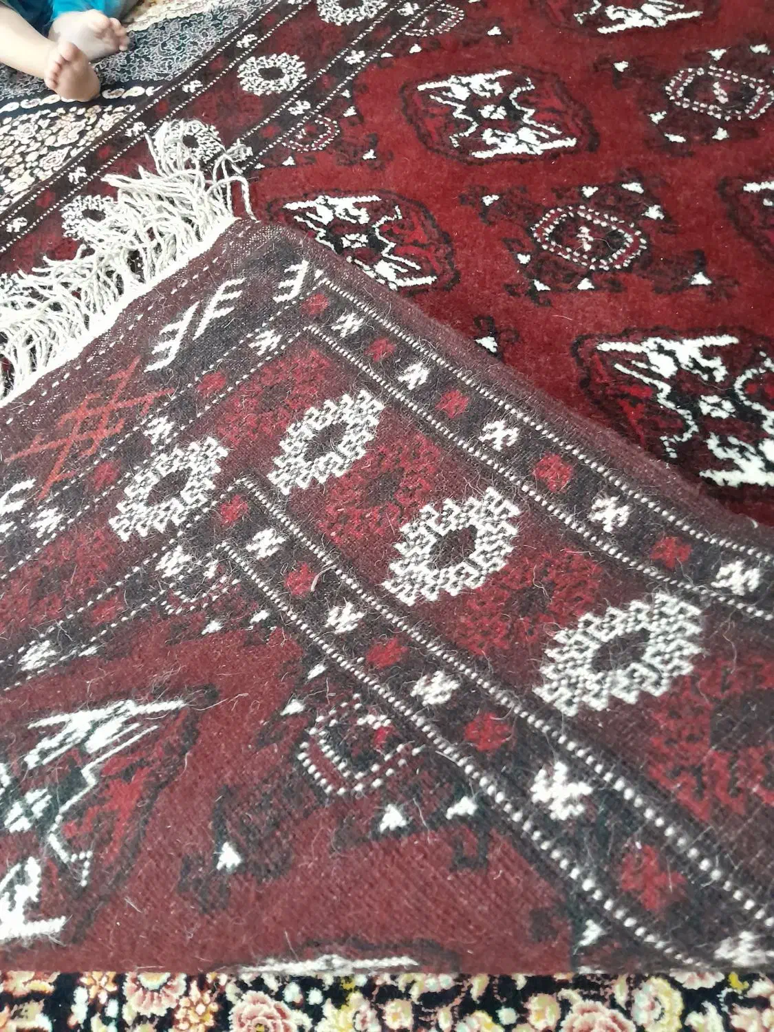 قالیچه ی دستباف ترکمنی با پشم اعلا|فرش|سیمین شهر, |دیوار