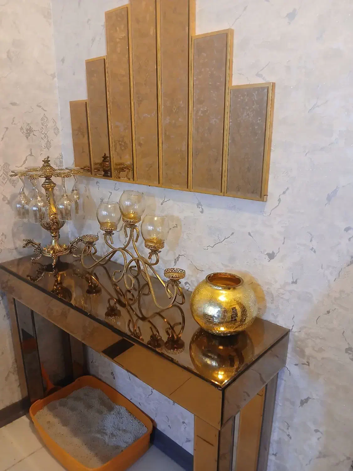 فروش آینه کنسول .تخت .|بوفه، ویترین، کنسول|شاندیز, |دیوار