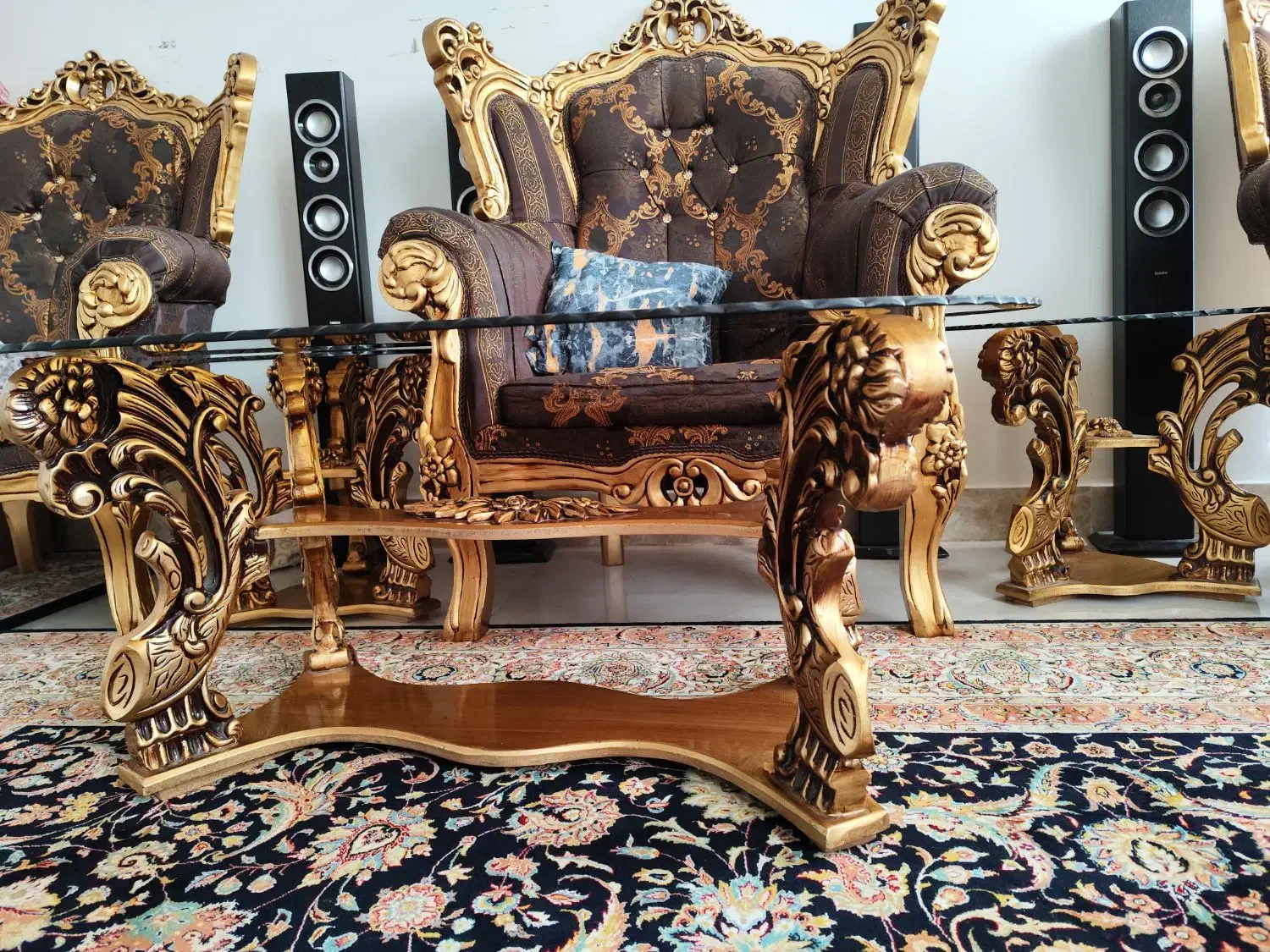 مبلمان استیل سلطنتی ۹ نفره|مبلمان خانگی و میز عسلی|خمین, |دیوار