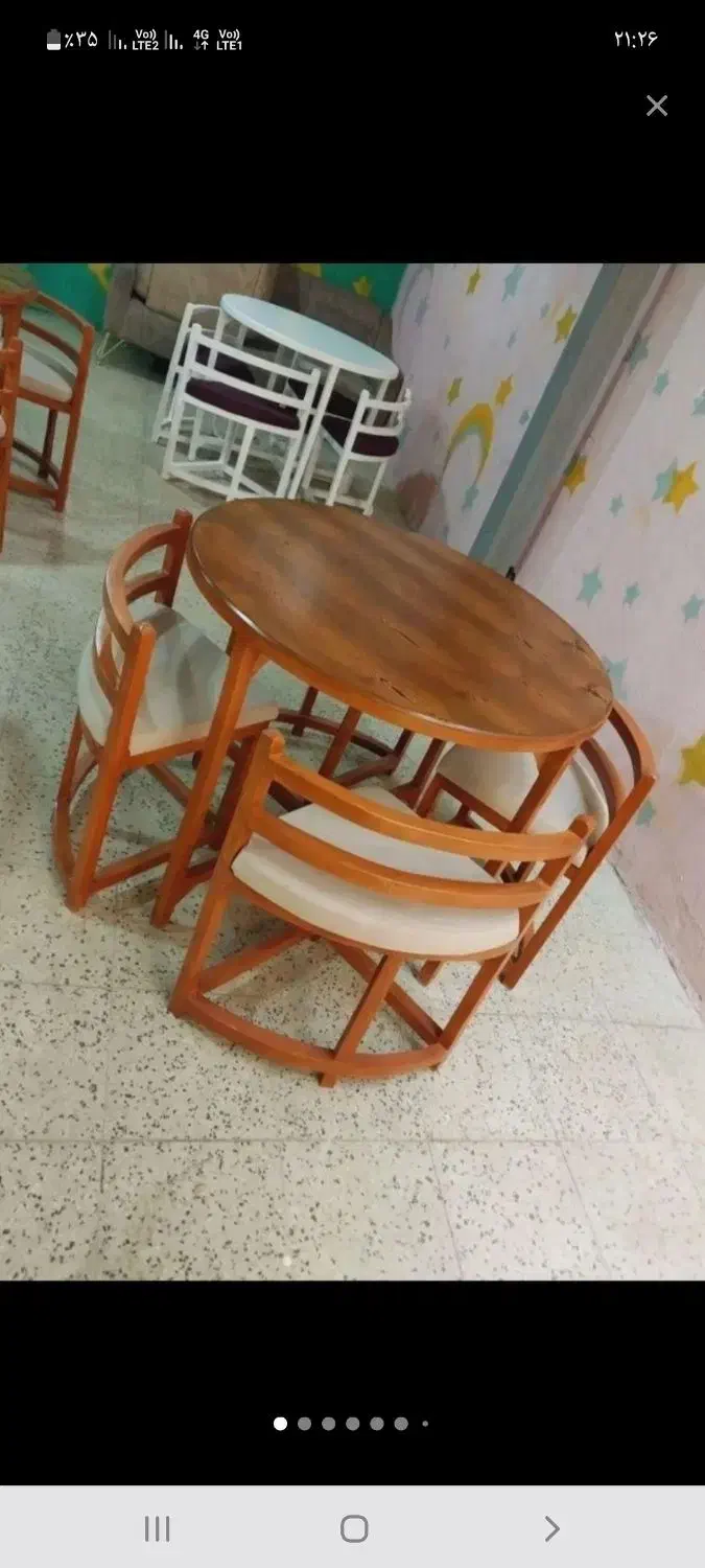 نهارخوری چوب راش، روس|میز و صندلی غذاخوری|محمدیه-قزوین, |دیوار