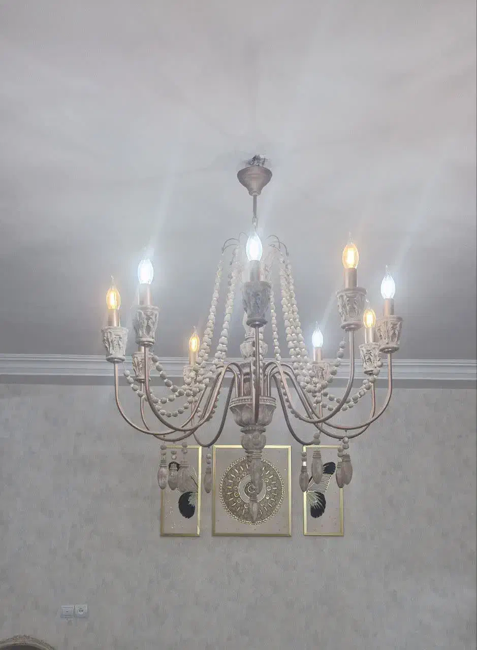 دو عدد لوستر چوب|لوستر و چراغ آویز|گرمسار, |دیوار