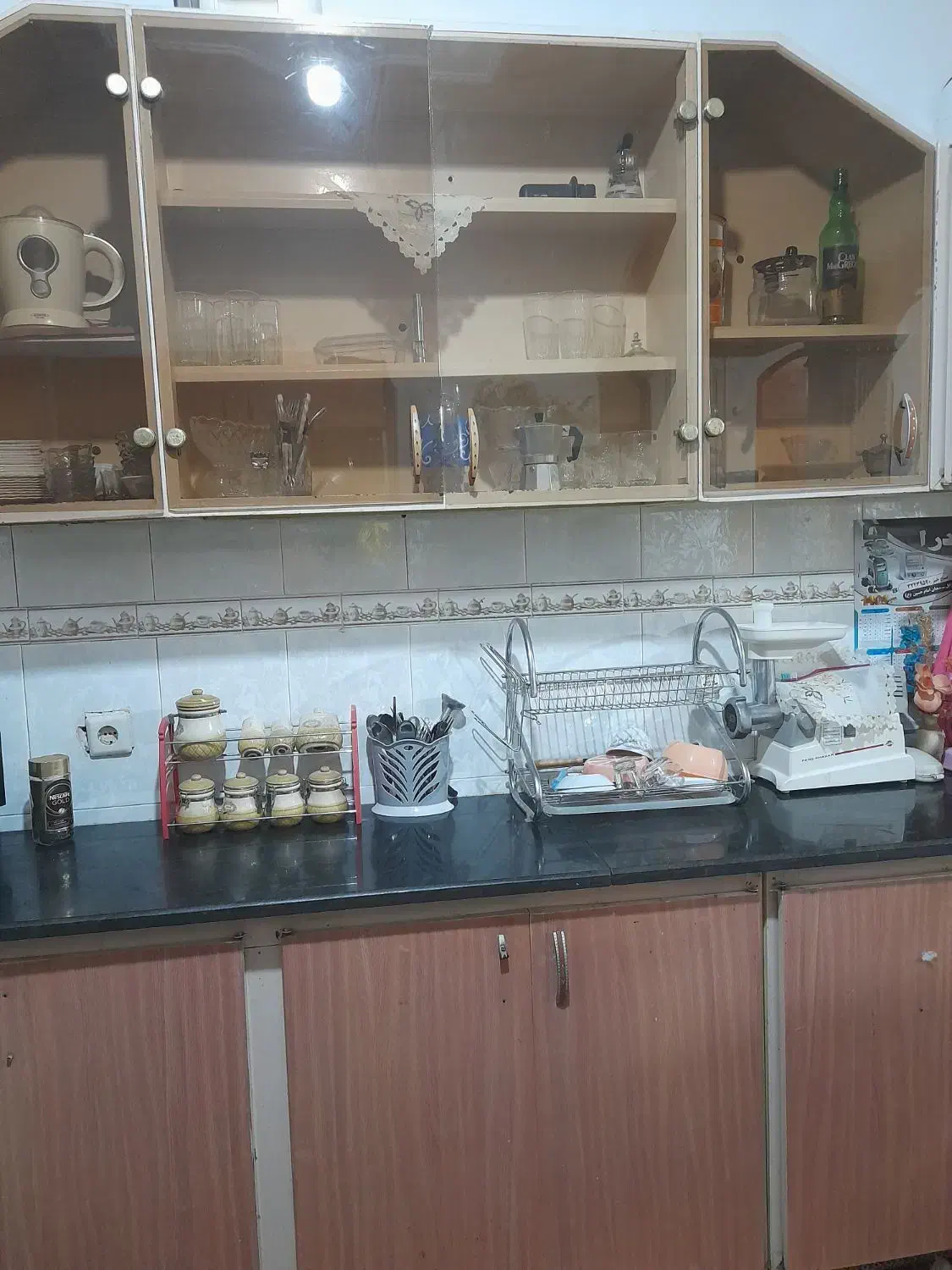 کابینت آشپزخانه با سینک ظرفشویی و هود|هود|زابل, |دیوار