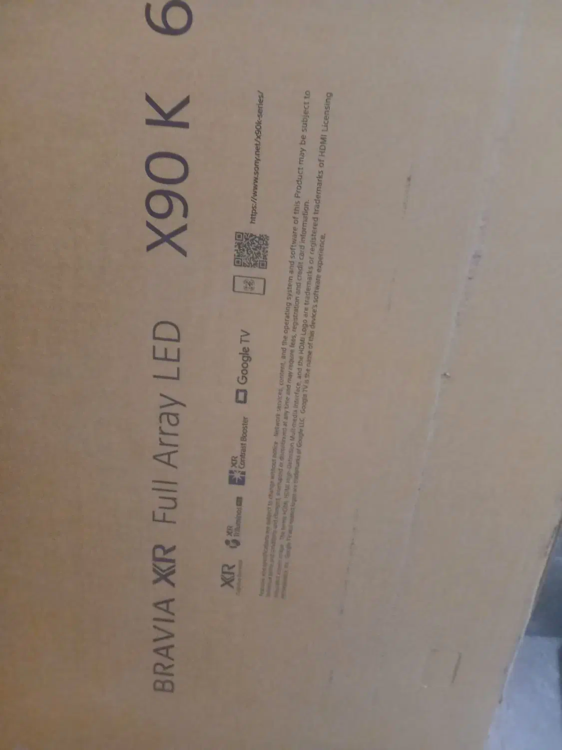 کارتن تلویزیون سونی 65 اینچ x90k|تلویزیون و پروژکتور|تهران, فدک|دیوار