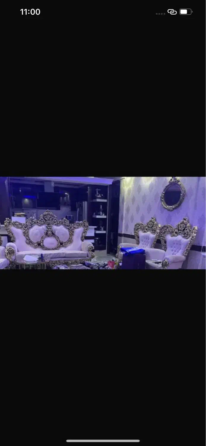 مبل ۹نفره ورق طلا چوب راش|مبلمان خانگی و میز عسلی|نورآباد, |دیوار