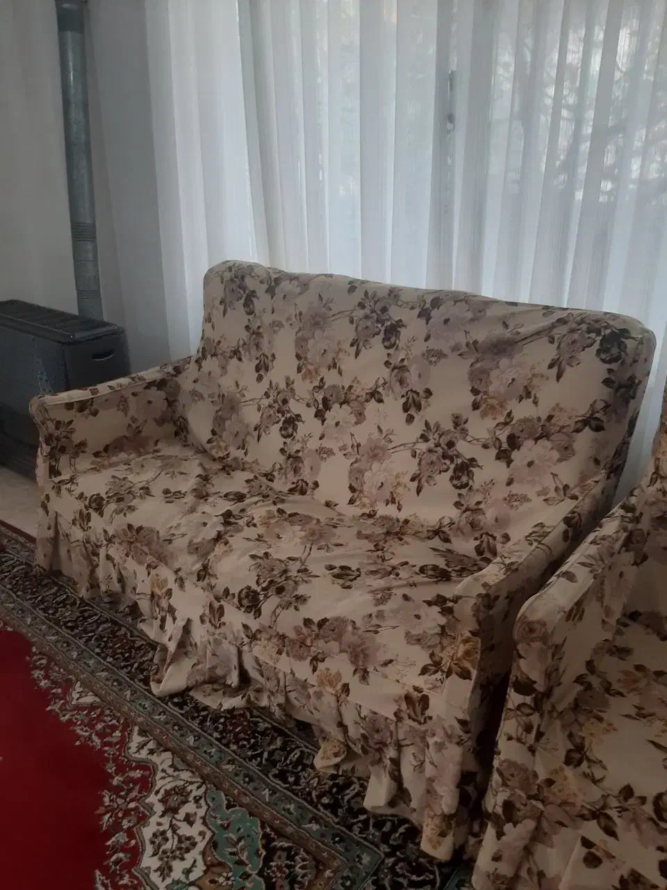 مبل ۷ نفره با روکش|مبلمان خانگی و میز عسلی|لشت نشا, |دیوار