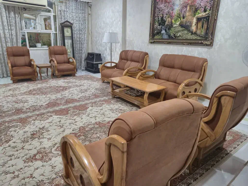 ست 9نفره مبلمان چوب راش اصل با روکش کاملا نو نو|مبلمان خانگی و میز عسلی|شوشتر, |دیوار