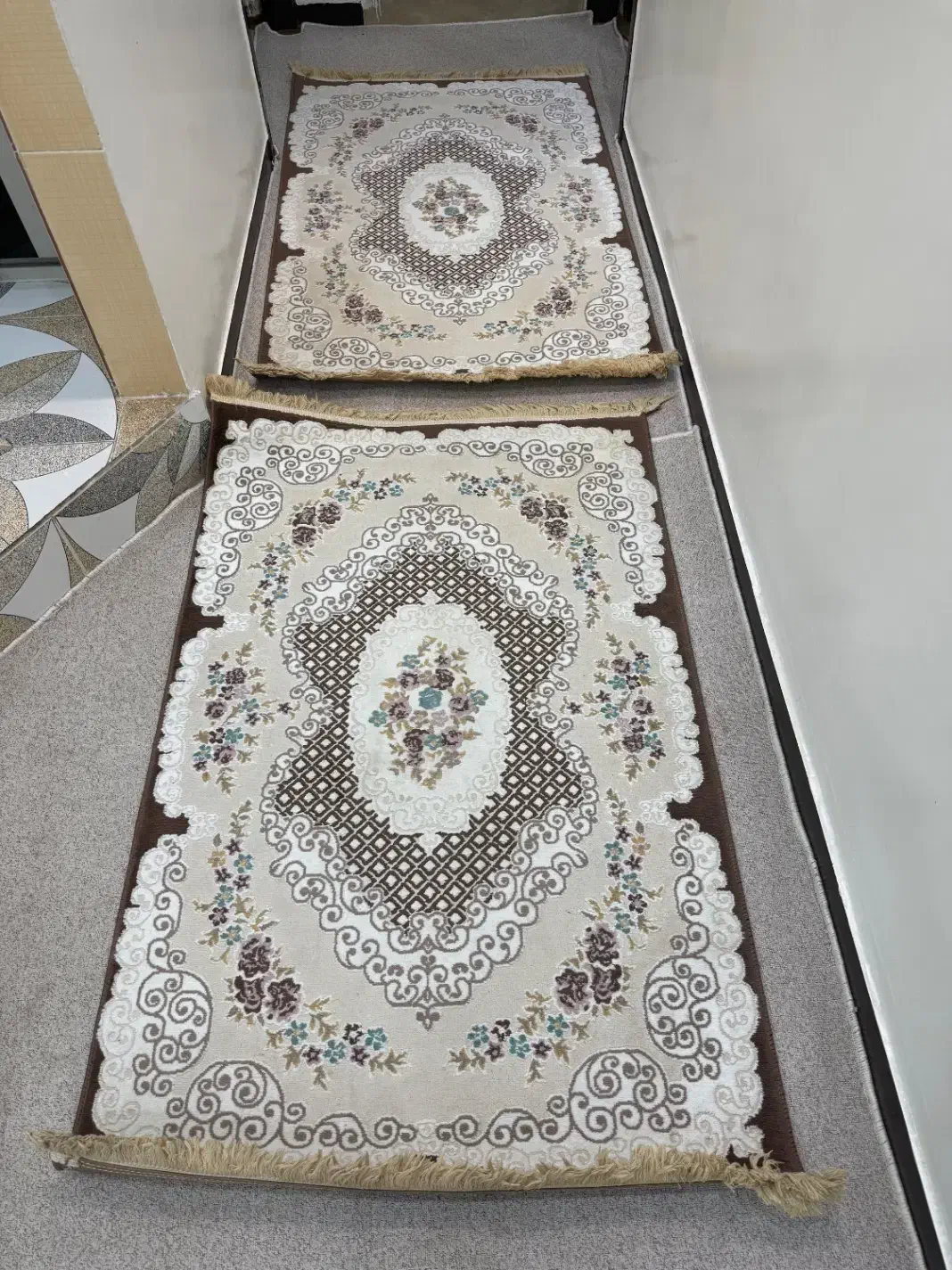 دو عدد قالیچه گلیمی ست|گلیم، جاجیم، گبه|شوشتر, |دیوار