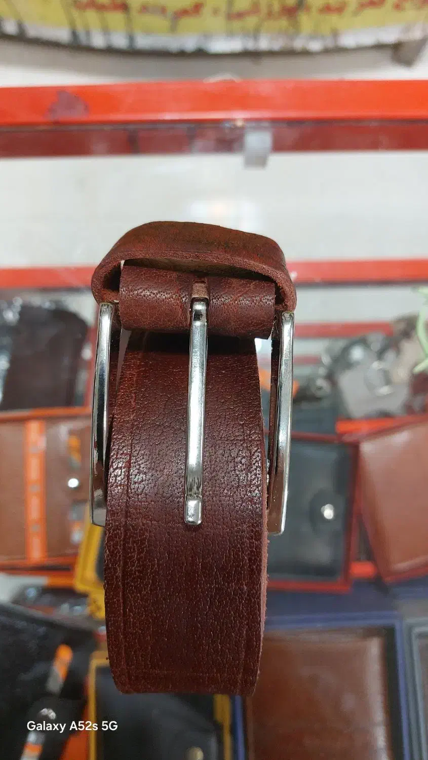 کمربند چرم گاو میش اصلی و سنتی کار دست|کیف، کفش، کمربند|کرمانشاه, |دیوار