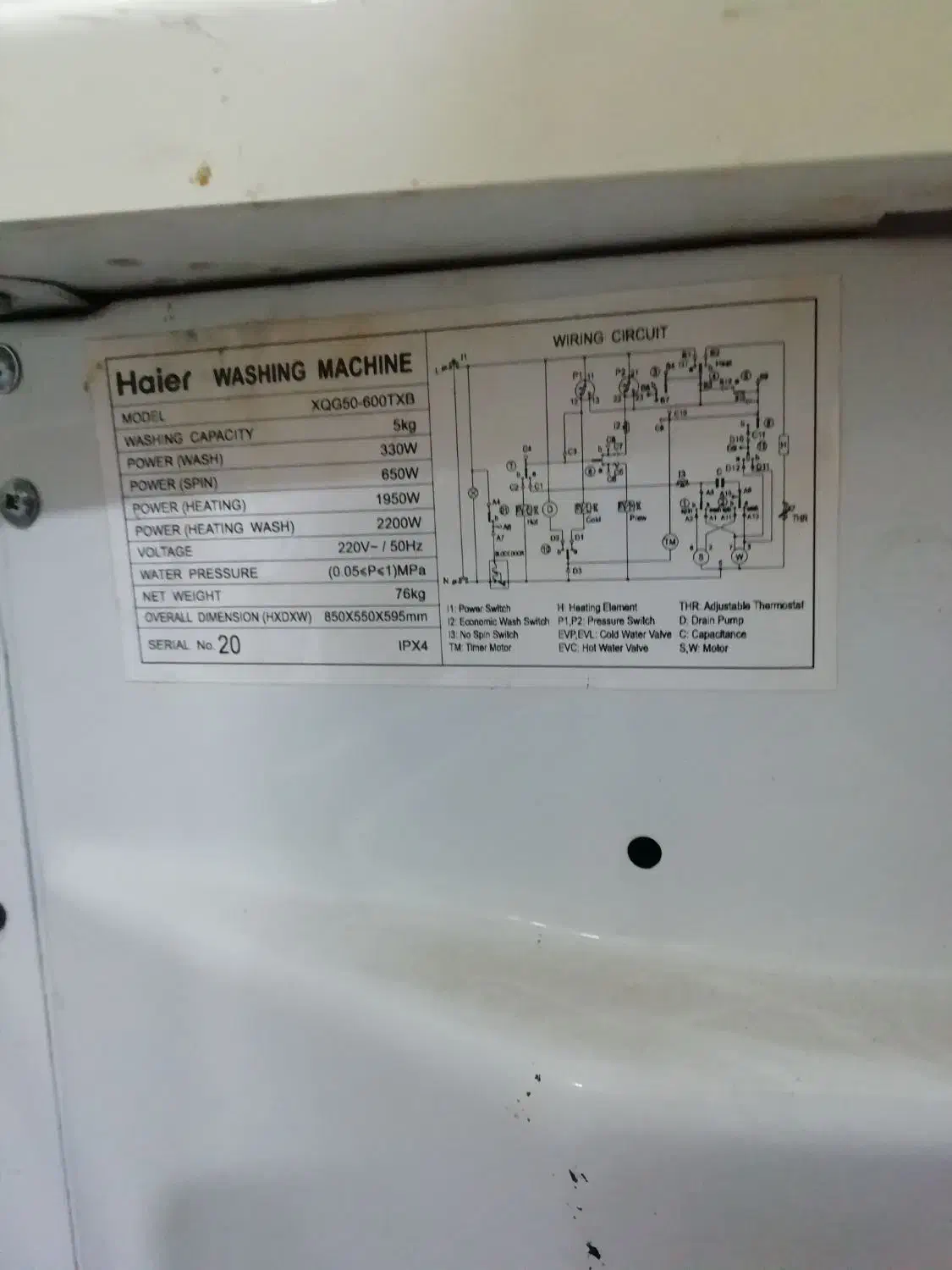 لباسشویی هایر|ماشین لباسشویی و خشککن لباس|دیواندره, |دیوار