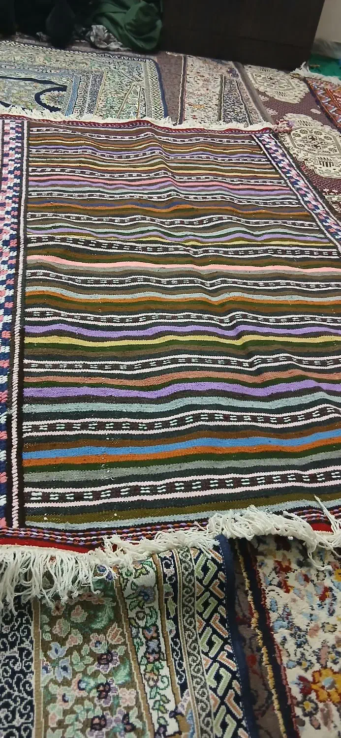 گلیم یا پلاس نو دست باف|گلیم، جاجیم، گبه|قوچان, |دیوار