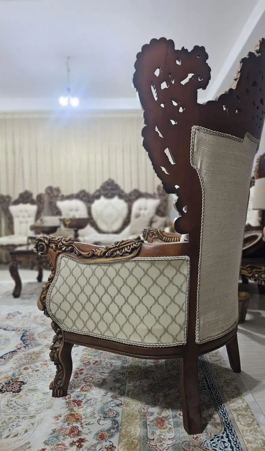 مبلمان سلطنتی ۹ نفره چوب راش گرجستان|مبلمان خانگی و میز عسلی|جم, |دیوار