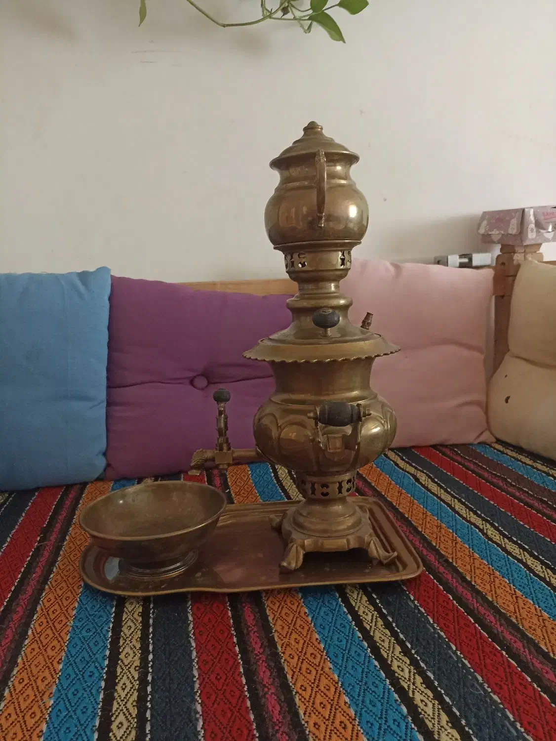 سماور برنجی روس ذغالی|کلکسیون اشیاء عتیقه|هشتگرد, فاز ۱ مهستان|دیوار