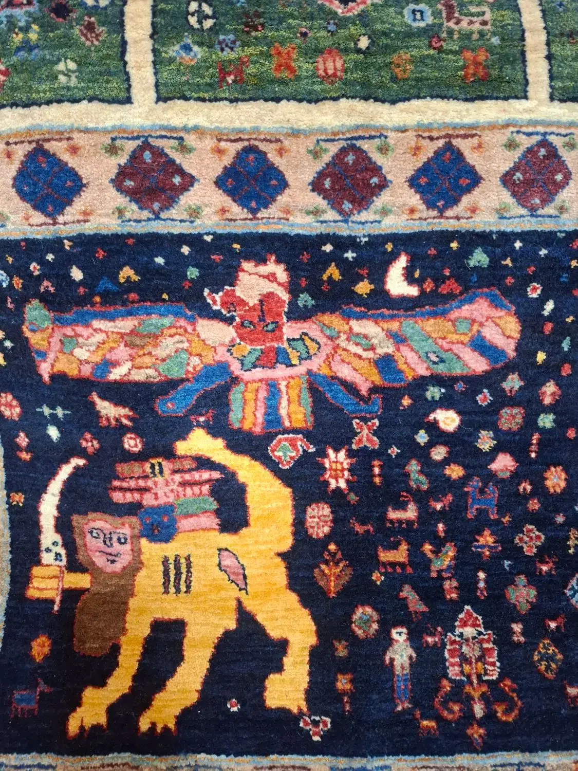 زرع و نیم دستباف قشقایی فرش دستباف|فرش|تهران, منیریه|دیوار