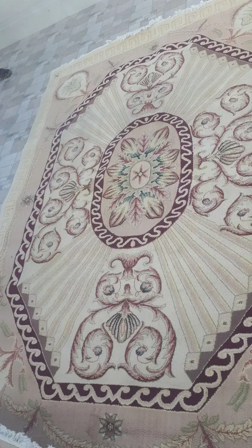 ۲تخته فرش ۹متری کرم|فرش|قائم‌شهر, |دیوار