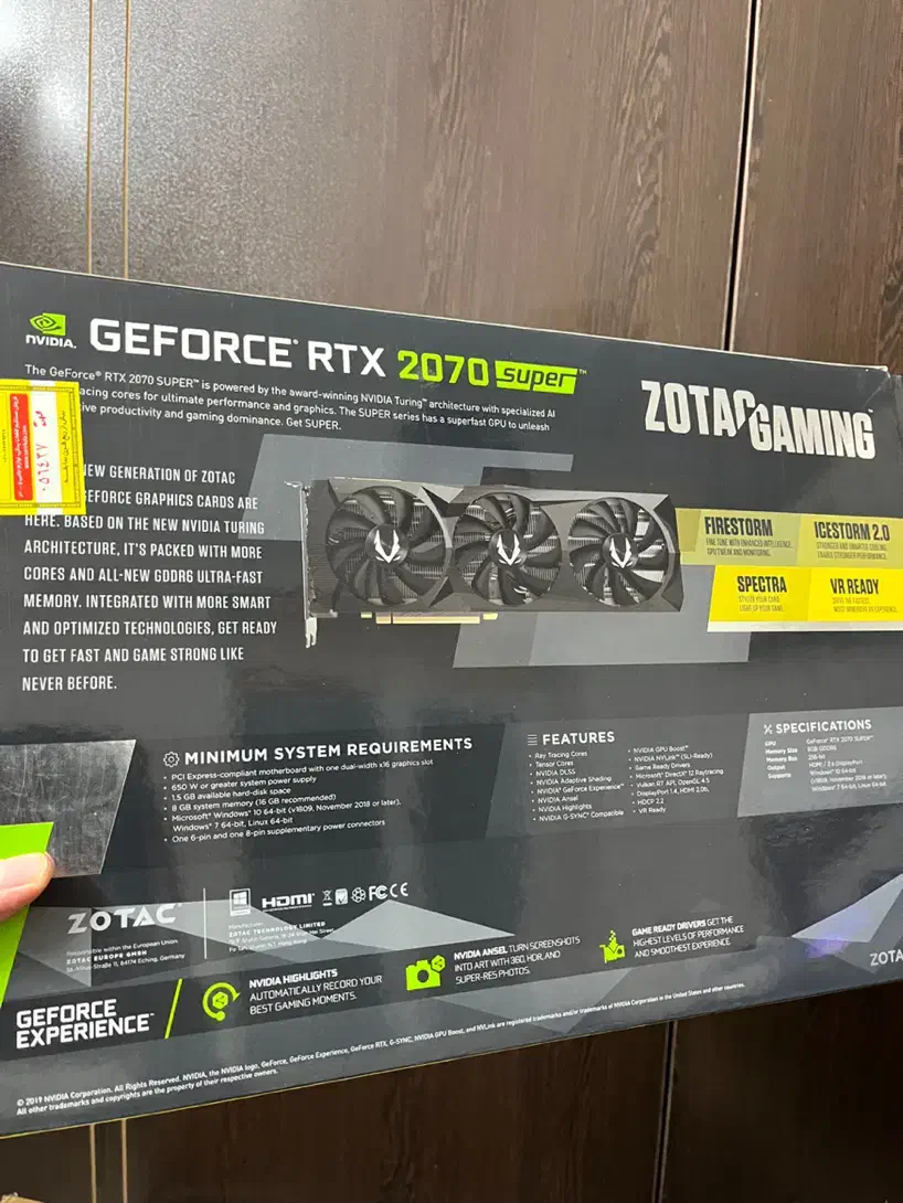 کارت گرافیک Zotac 2070 Super Amp Extreme|قطعات و لوازم جانبی رایانه|شیراز, باغ تخت|دیوار