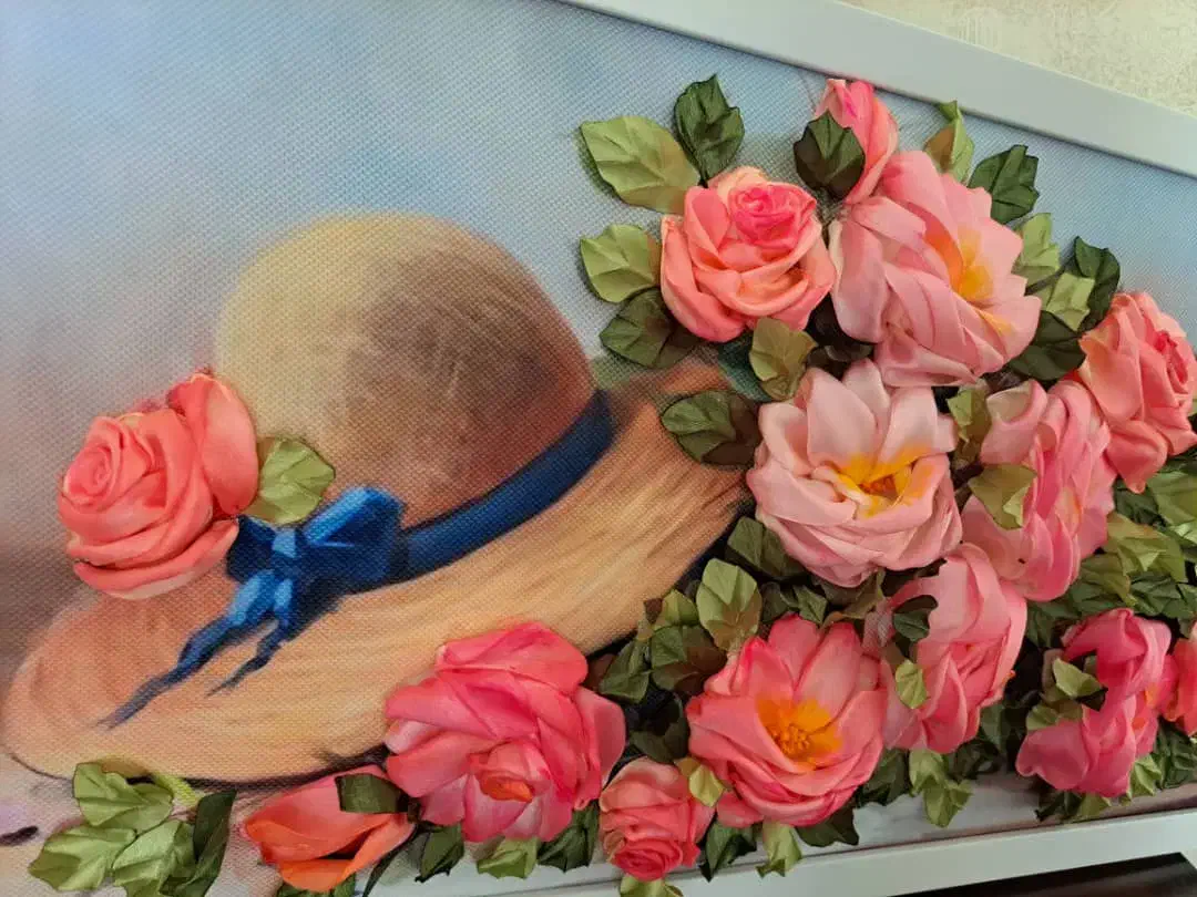 تابلو روبان دوزی|صنایع دستی و سایر لوازم تزئینی|شیراز, نصر|دیوار