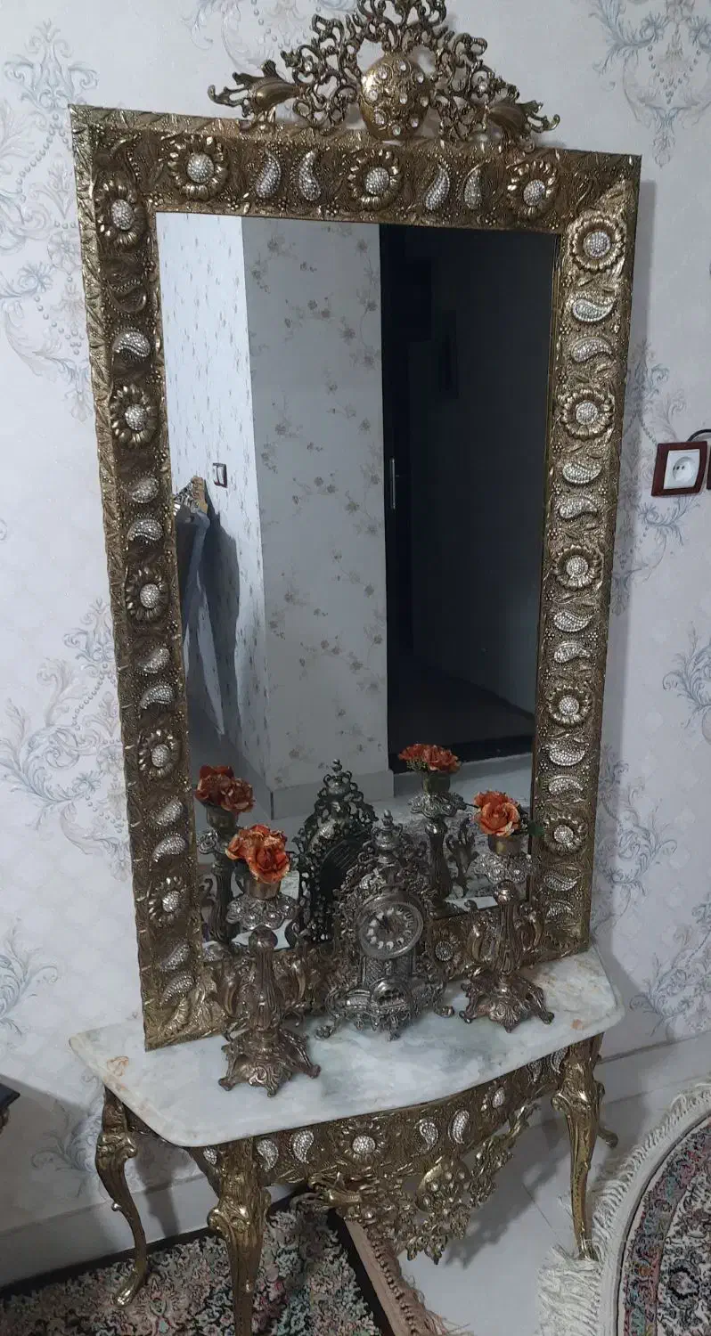 ست بوفه و آیینه کنسول برنز|بوفه، ویترین، کنسول|ارومیه, |دیوار