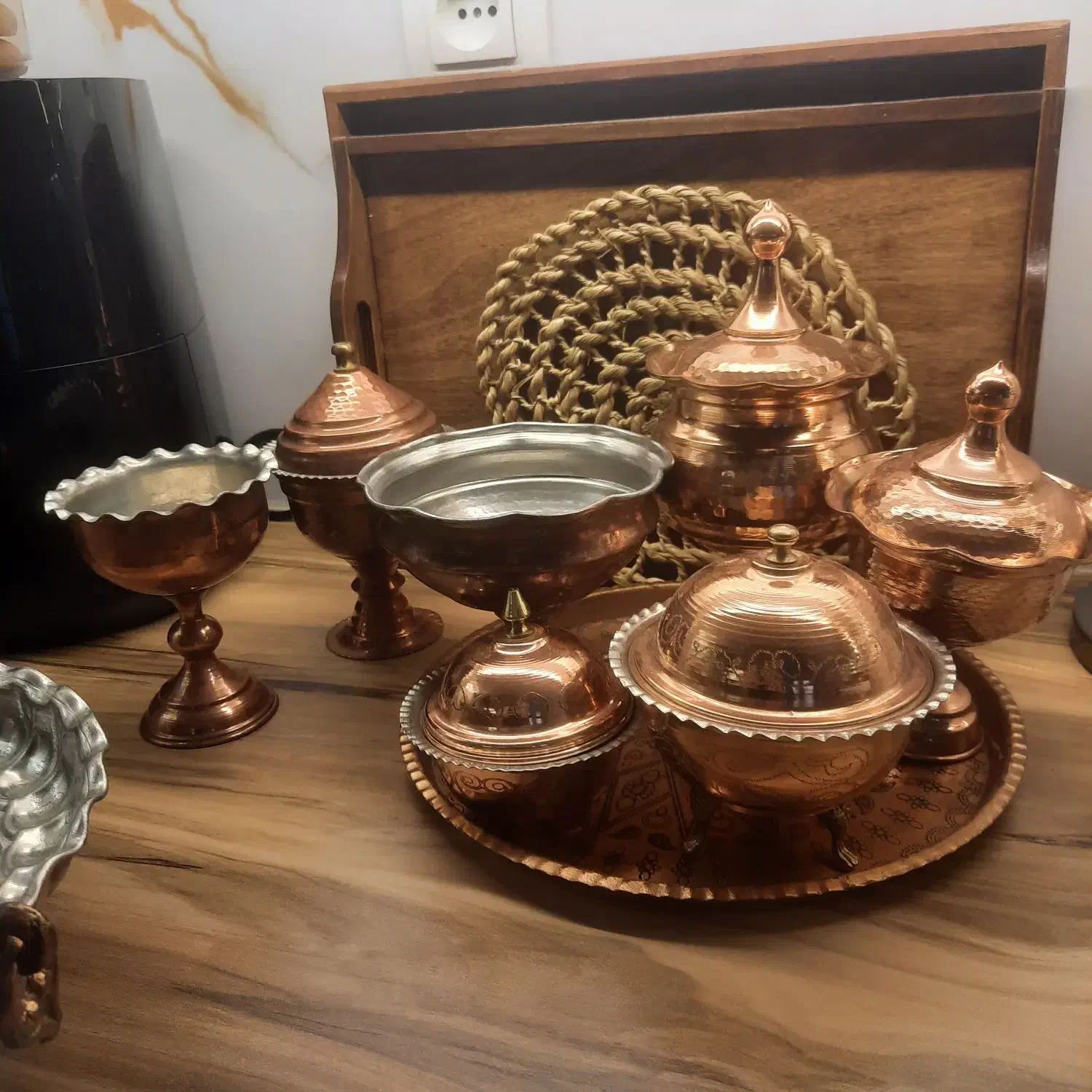 ظروف مسی|صنایع دستی و سایر لوازم تزئینی|اندیشه, شهرک صدف|دیوار