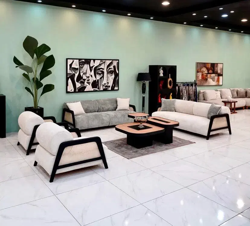 مبل مینمال جذاب ، مبلمان ماوی کیش|مبلمان خانگی و میز عسلی|کیش, |دیوار